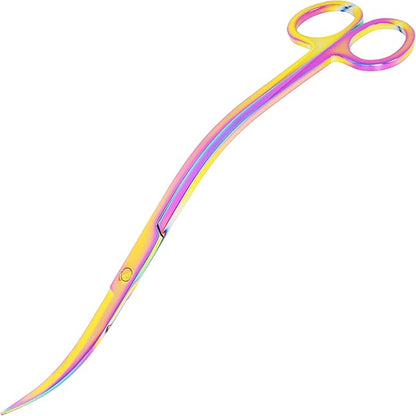 Mandala Crafts Rainbow Stainless Steel Curved Aquarium Scissors by MandalaCrafts