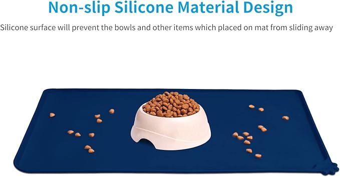 AUDWUD Silicone Waterproof Pet Feeding Mats, Anti Slip Bowl Pad, Dog Mat - Image 2