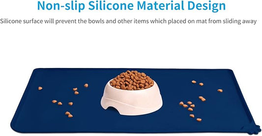 AUDWUD Silicone Waterproof Pet Feeding Mats, Anti Slip Bowl Pad, Dog Mat - Image 2