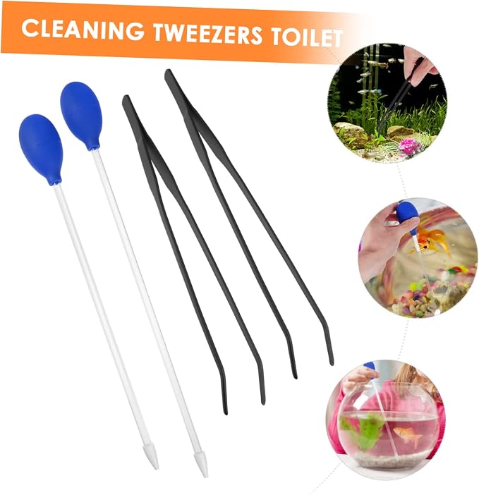 4Pcs Fish Tank Cleaning Tools Aquarium Tweezers Pipette - Image 6