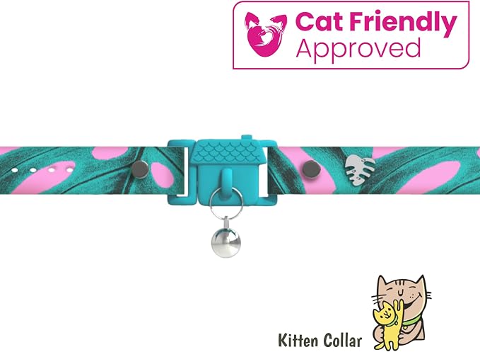 Kittyrama Botanicals Monstera Kitten Collar. Award Winning. Hypoallergenic - Image 2