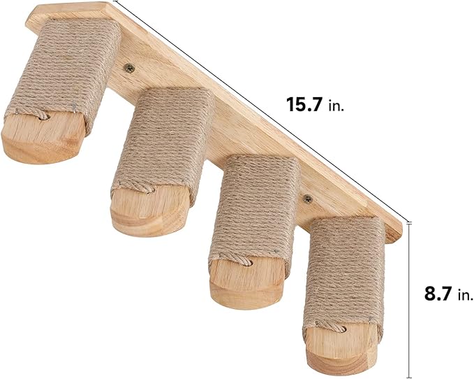 FUKUMARU Cat Climbing Shelf Wall Mounted, Four Step Cat Stairway - Image 2