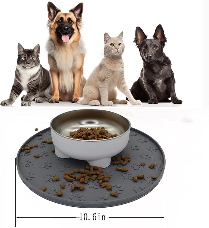Silicone pet Food mat, Dog Food and Water mat, Raised Edge Rubber mat - Image 2