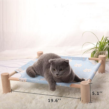 Pozico Cat & Dog Hammock Bed – Wooden Elevated Pet Cot - Image 6