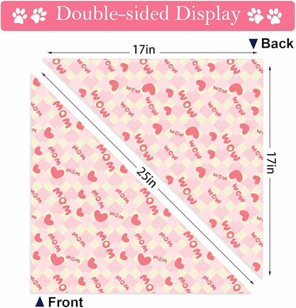 Mother Day Dog Bandanas, I Love Mom Dog Scarf, Accessories - Image 3