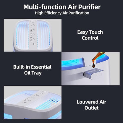 POMORON 4-in-1 Air Purifiers for Home, Air Ionizer Negative Ion Generator - Image 8