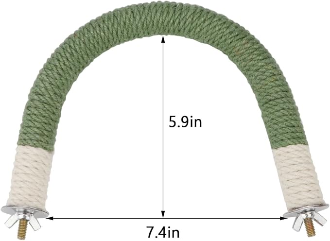 Hypeety Bird Perches Parrot U Shape Natural Wood Hemp Rope Stand Perch Bird - Image 2