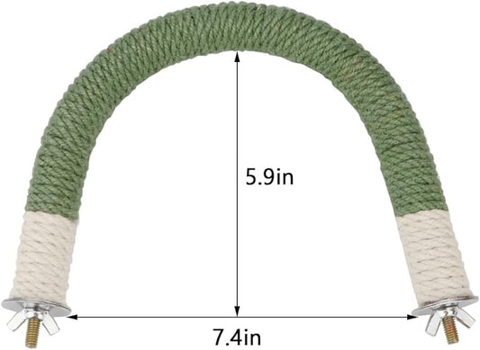 Hypeety Bird Perches Parrot U Shape Natural Wood Hemp Rope Stand Perch Bird - Image 2