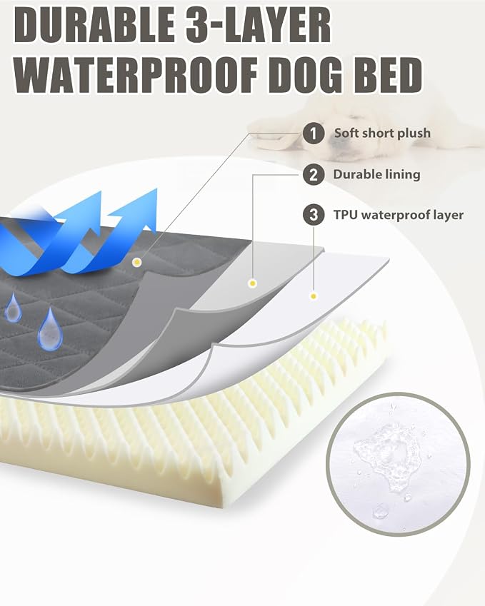 Orthopedic Dog Beds Large Sized Dog Waterproof Lining - Image 4