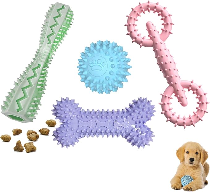 4 Pack Puppy Toys for 2-8 Months Pets Dog Chew Toy for Small Puppies Teething by Cdyzqikm