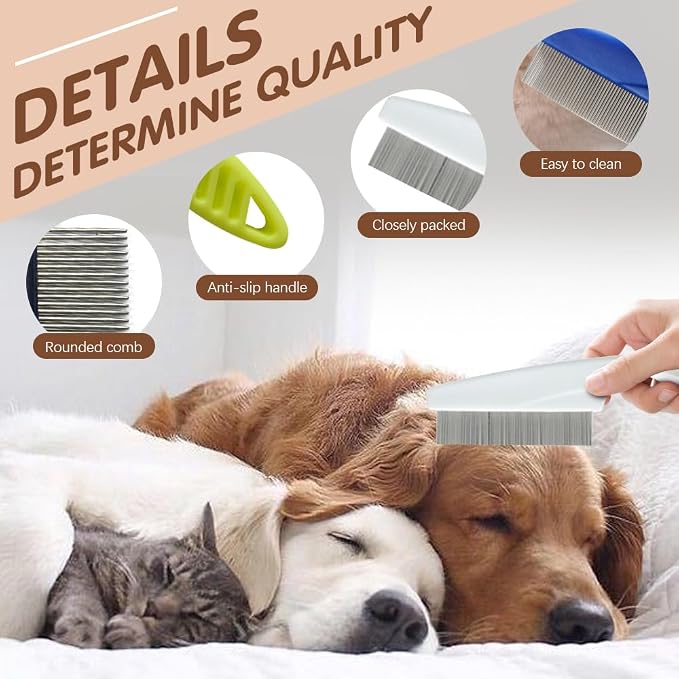 2 Pack Multifunctional Pet Comb, Upgrade Pet Grooming Brush Magic Tear Stain - Image 5