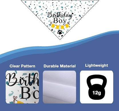 Dog Bandana for Birthday Party Supplies Puppy Pet Bandanas Boy Happy Birthday - Image 2