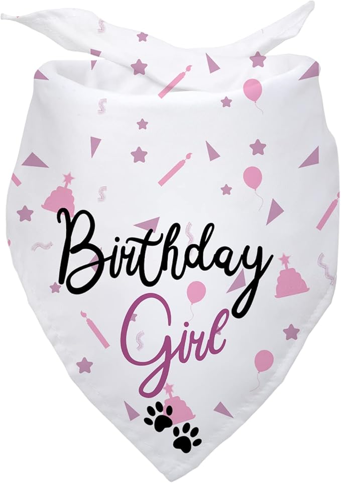 Dog Birthday Girl Happy Birthday Dog Bandana by Yishuliwu