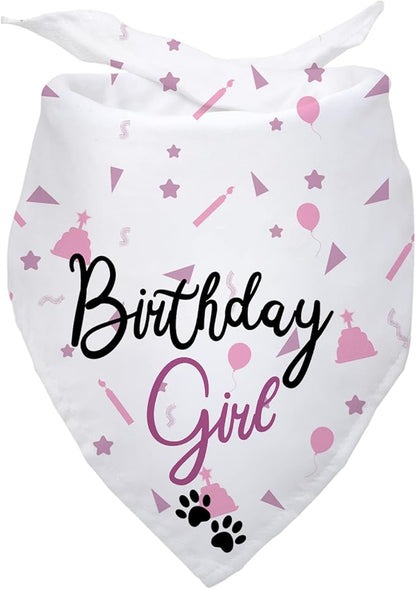 Dog Birthday Girl Happy Birthday Dog Bandana by Yishuliwu