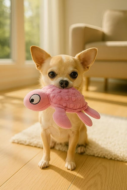 Squeaky Sea Turtle Plush Dog Toy – Durable, Interactive Chew Toy - Image 2