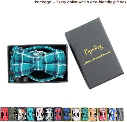 Cat Collar Breakaway with Bell and Bow Tie, Plaid Design Adjustable Safety - Image 7
