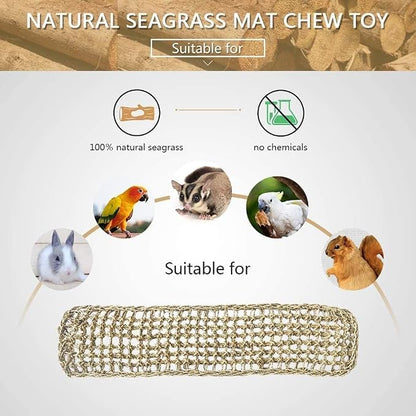Bird Seagrass Mat 30" × 7" Parrot Natural Grass Woven Net Hammock Parakeet - Image 7