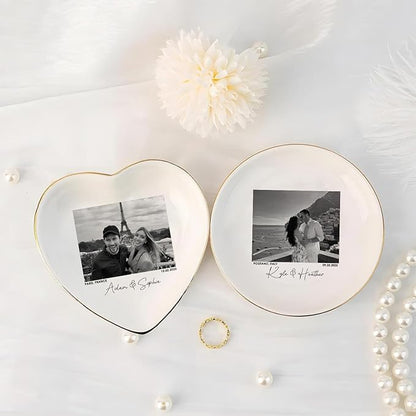 Custom Couple Portrait Photo Ring Dish, Personalized Picture Trinket Tray - Image 7