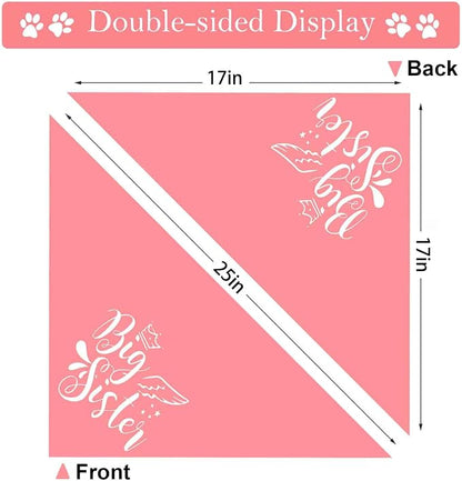 Big Sister Big Brother Dog Bandanas, Adjustable Double Sided Pet Bandana - Image 3