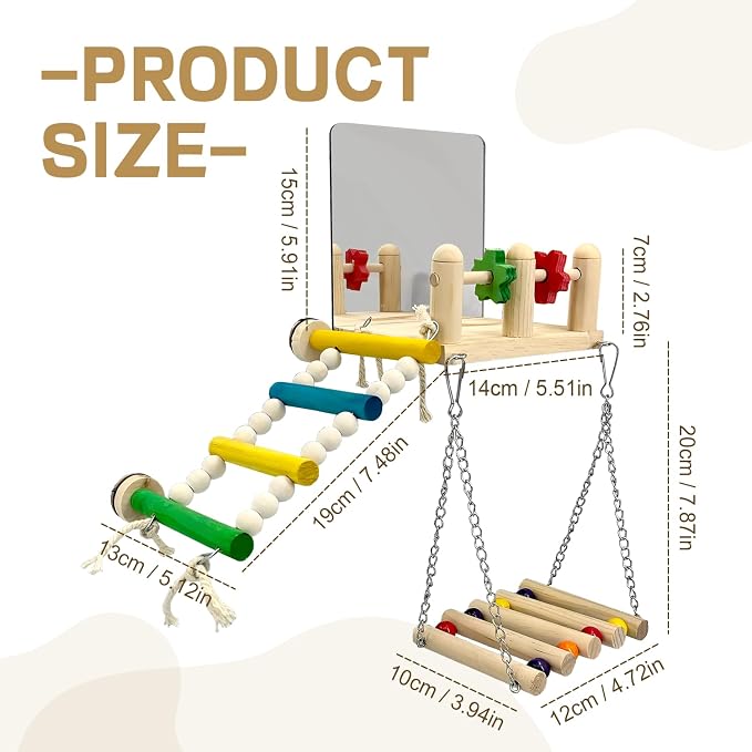 Bird Toys & Wooden Play Gym - Image 2