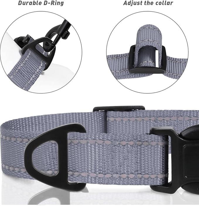 TagME Reflective Nylon Dog Collars, Adjustable Classic Pet Collar - Image 3