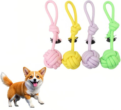 CandyColor Dog Cat Chew Rope Toy - 30cm Non-Toxic Dental Teething Toy by FANBODTA