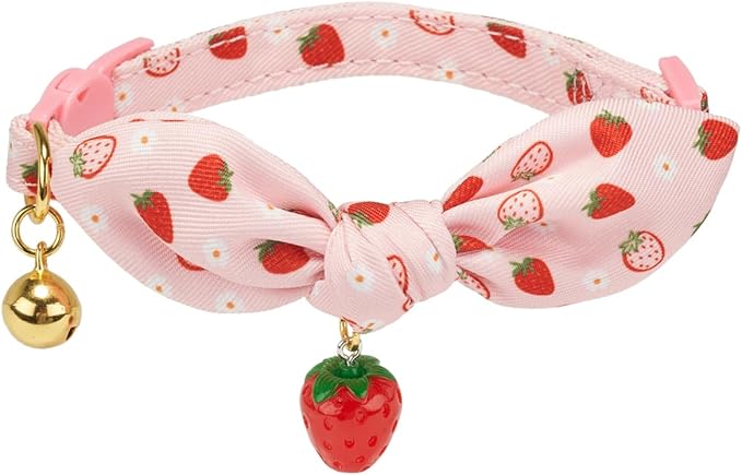 2 Pack Cotton Cat Collar, Removable Bowtie, Floral Pattern, Safety Breakaway - Image 3