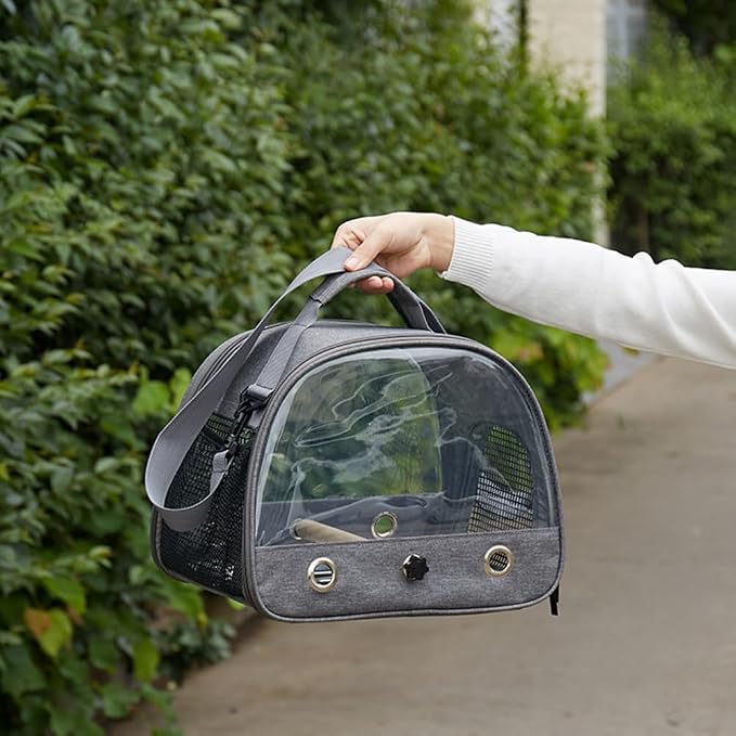 Bird Travel Carrier with Stainless Steel Tray, Lightweight Breathable Parrot - Image 2
