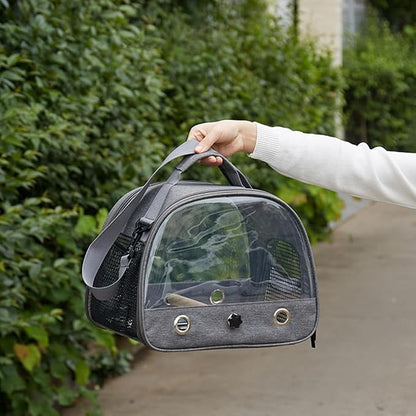 Bird Travel Carrier with Stainless Steel Tray, Lightweight Breathable Parrot - Image 2