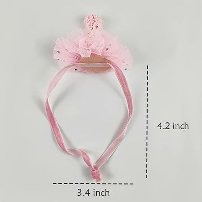Birthday Hat Scarf Set for Pet Puppy Cat, Cute Lace Bandana Bib Scarf Crown Hat - Image 5