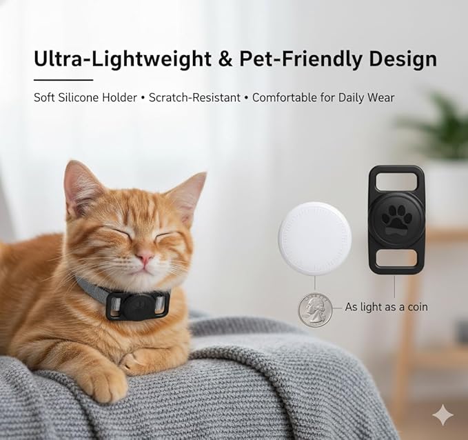Smart Pet Location Tag with Holder – No Monthly Fee, Compatible with Apple Find - Image 4