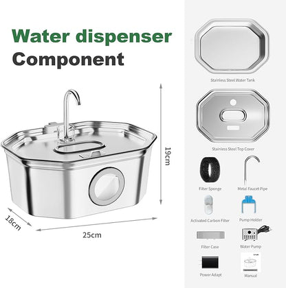 Cat Water Fountain Stainless Steel 108oz/3.2L, APAUK Automatic Pet Fountain Dog - Image 7