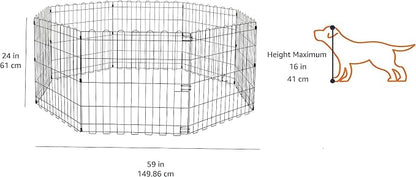 Amazon Basics Foldable Octagonal Metal Exercise Dog Playpen, Indoor/Outdoor Pet - Image 2