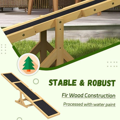 71" Dog Agility Seesaw Outdoor for Training and Exercise, Wooden Platform Dog - Image 5