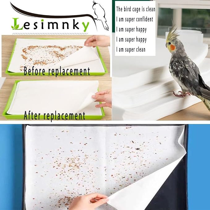 100pcs Bird Cage Liner Papers, 11×20in Big Size Disposable Non-Woven Cage Paper - Image 7
