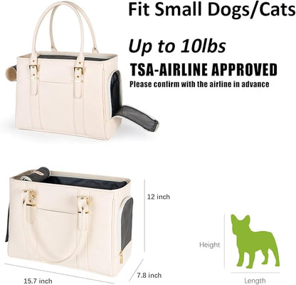 Fashion Pet Carrier Dog Purse Cat Bag Soft-Sided Carriers Travel Airline - Image 2