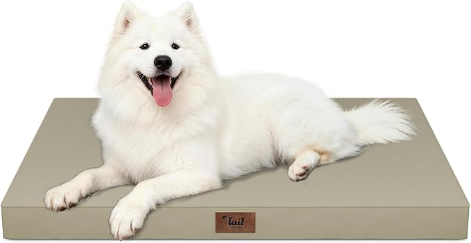 Outdoor Large Washable Dog Bed, Orthopedic Egg Crate Foam Dog Crate Mat by TailStories