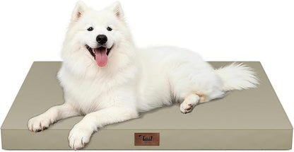 Outdoor Large Washable Dog Bed, Orthopedic Egg Crate Foam Dog Crate Mat by TailStories