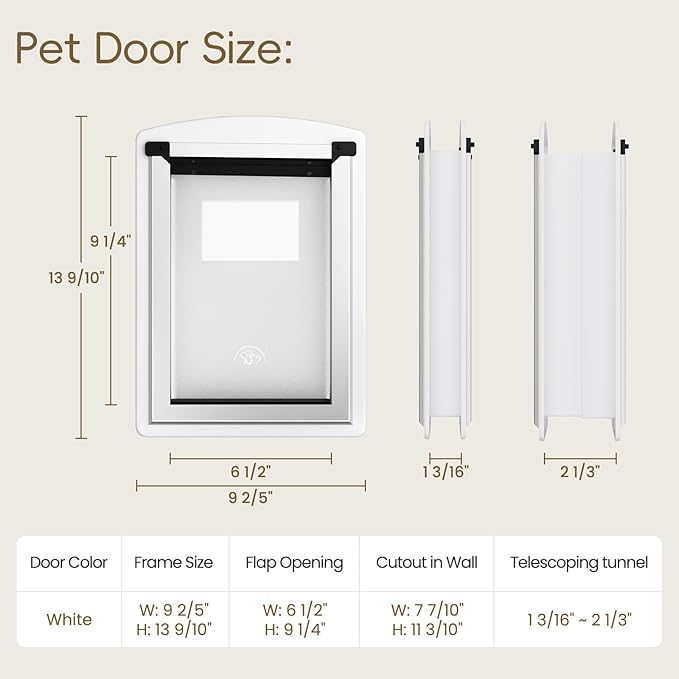 MAVRICFLEX Cat Door for Door, All-Stainless Steel Frame Cat Door - Image 3