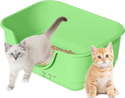 Low Entry Small Litter Box for Kittens, Kitty Plastic Litter Boxes, Open Top by Unknown