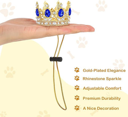 Abbylike Pet Rhinestone King Crown, Queen Crown - Image 3