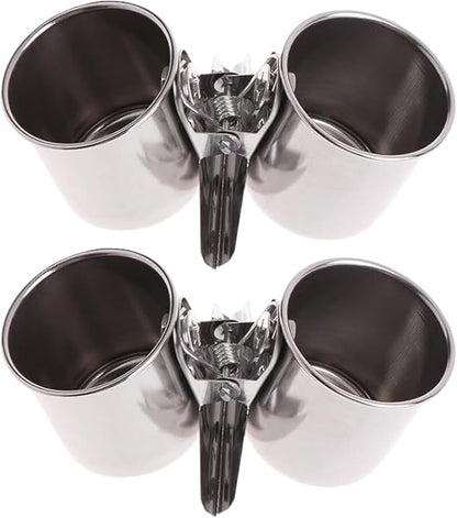 2 PCS Stainless Steel Bird Bowls by Unknown