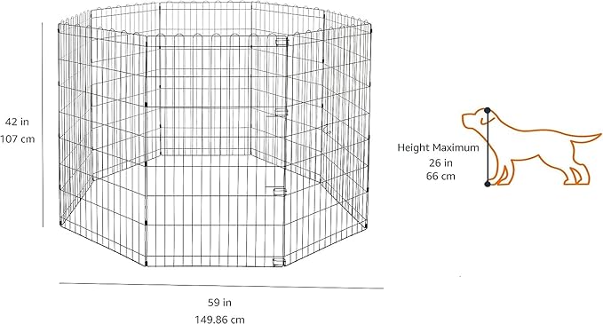 Amazon Basics Foldable Octagonal Metal Exercise Dog Playpen - Image 2