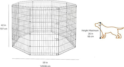 Amazon Basics Foldable Octagonal Metal Exercise Dog Playpen - Image 2