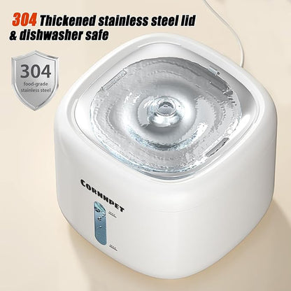Cat Water Fountain 2.2L with 3 Filters and 1 Mat, Dual Flow Modes Dog Water - Image 3