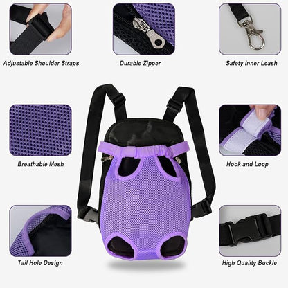 FEimaX Dog Carrier Backpack Pet Legs Out Front Cat Travel Bag, Adjustable Puppy - Image 3