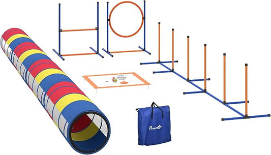 PawHut Dog Agility Training Equipment, 12-Piece Dog Obstacle Course by PawHut