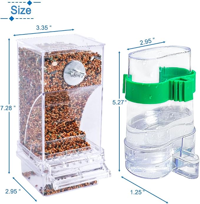 Hamiledyi No Mess Bird Feeders Automatic Parrot Feeder Drinker Acrylic Seed - Image 6