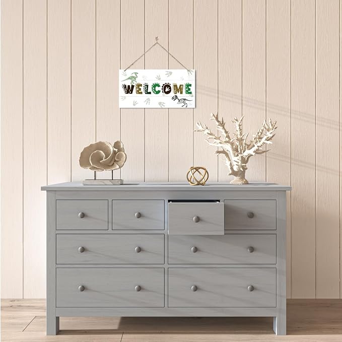 Welcome Sign for Front Door, Playroom Wall Decor, Dinosaur Theme Wall Hanging - Image 5