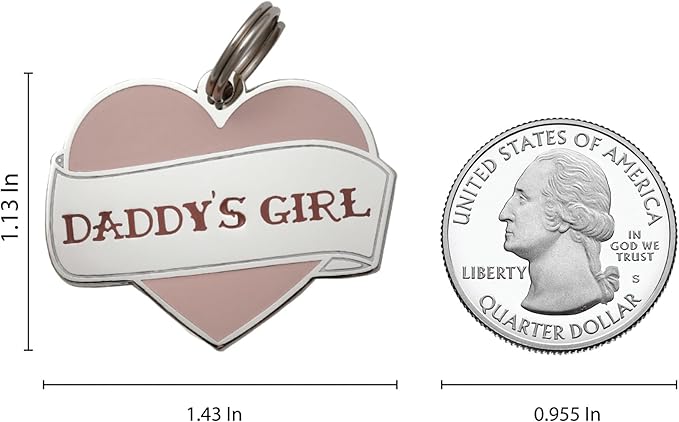 Two Tails Pet Company Personalized 'Daddy's Girl' Pet ID Tag & Collar Charm - Image 2
